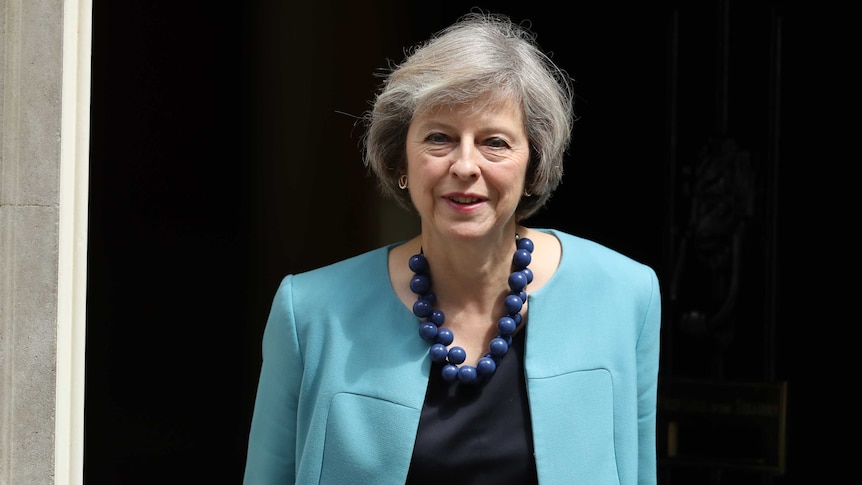 Theresa May leaves Downing Street following a cabinet meeting