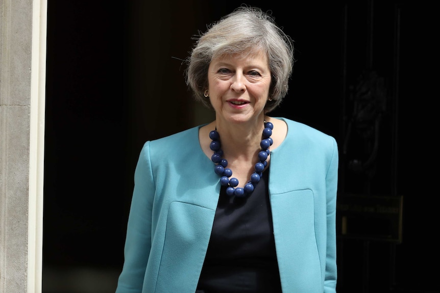 Theresa May leaves Downing Street following a cabinet meeting