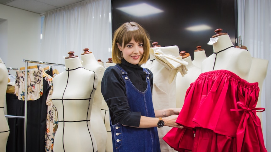 Leah Musch uses second hand clothing to create her wardrobe of latest styles.