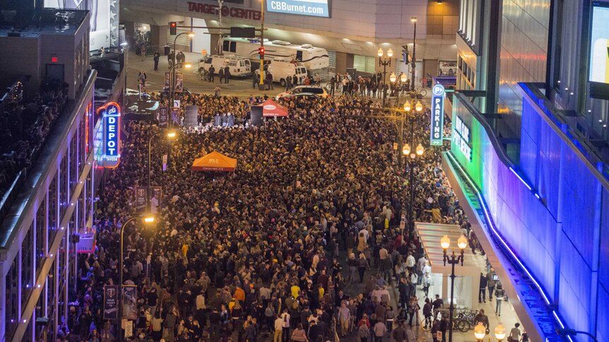 An impromptu block party held outside First Avenue nightclub