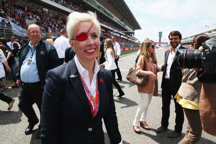María de Villota on the grid before the Spanish Formula One Grand Prix on May 12, 2013.