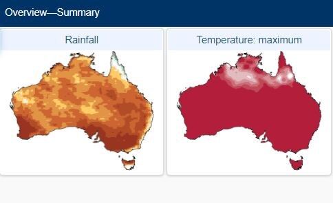 An image of the BOM outlook rainfall or temperature categories.