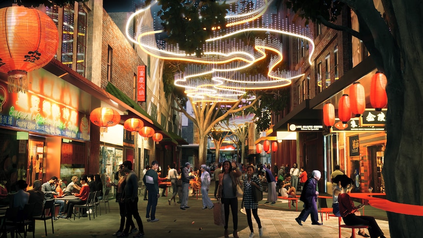 An artist's impression of what Dixon Street will look like after the plan.