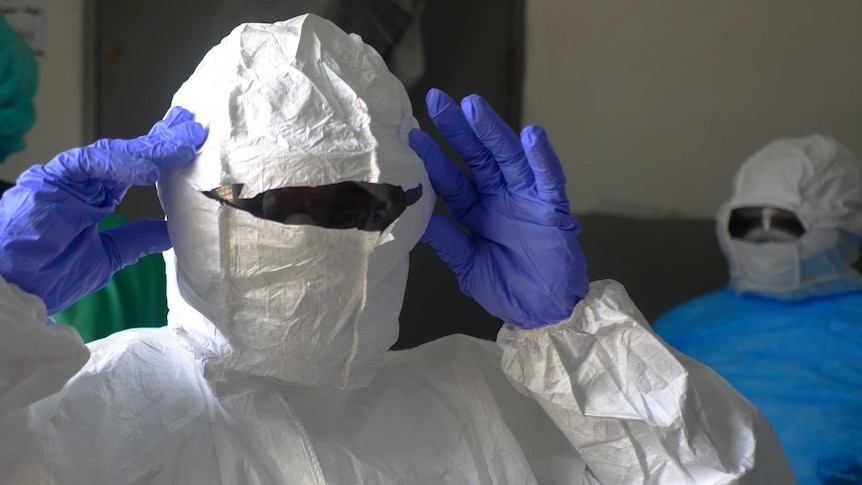 Ebola worker in Liberia