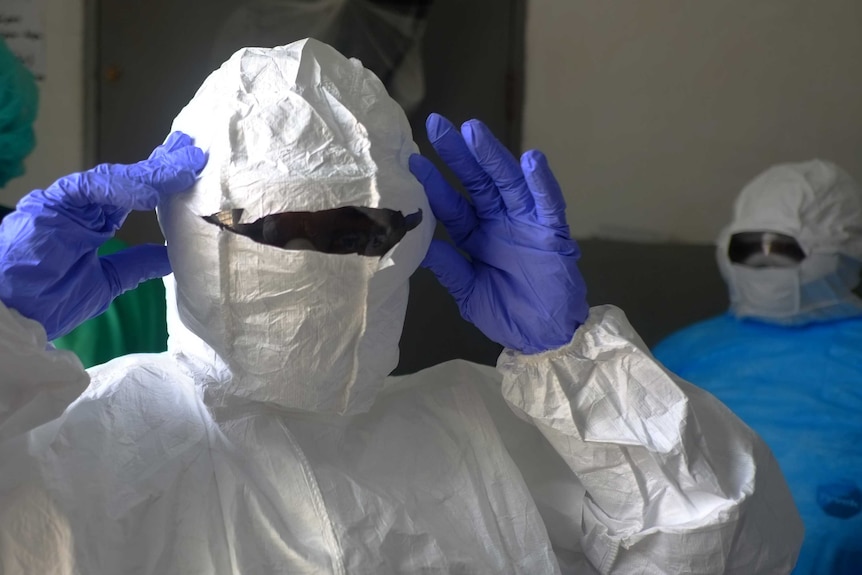 Ebola worker in Liberia