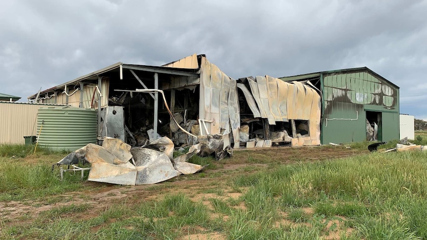 A corrugated iron shed with twisted and black metal