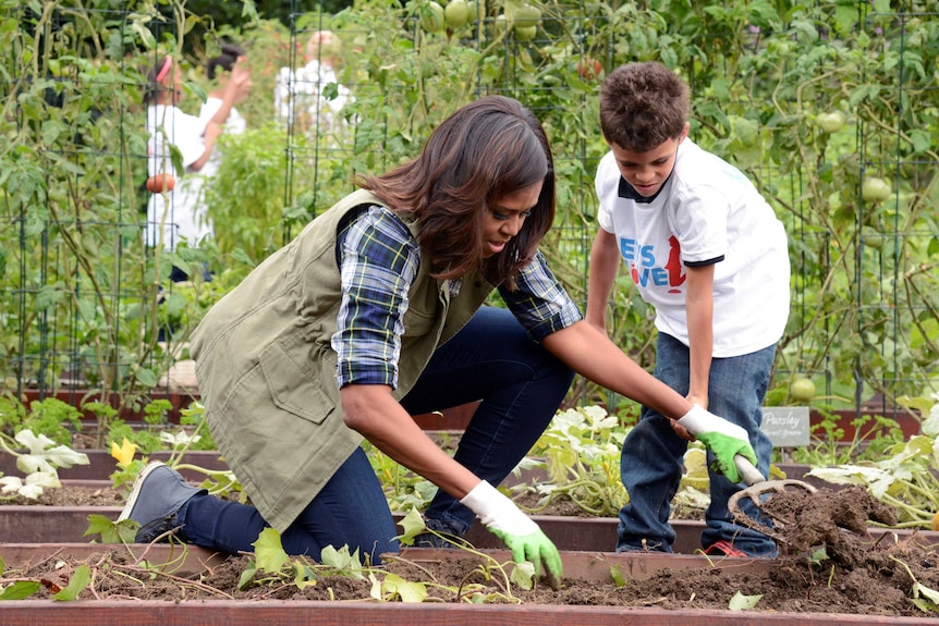 Michelle Obama in the White House garden
