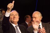 Swiss FIFA secretary general Sepp Blatter gives the thumbs up after being elected new FIFA president