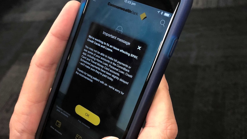An error message from the Commonwealth Bank on April 4, 2018.