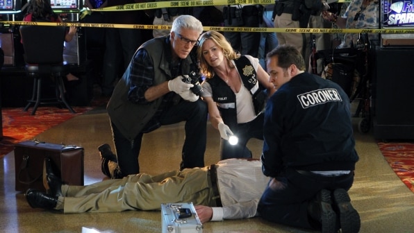 A scene from CSI: Crime Scene Investigation.