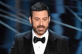 Host Jimmy Kimmel speaks at the Oscars.