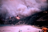One of the Ash Wednesday bushfires at a beach.
