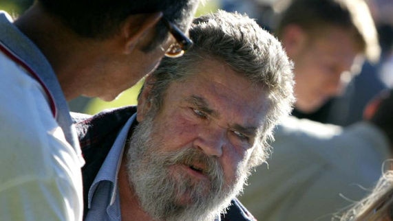 Schapelle Corby's father Michael Corby at a rally in Brisbane.