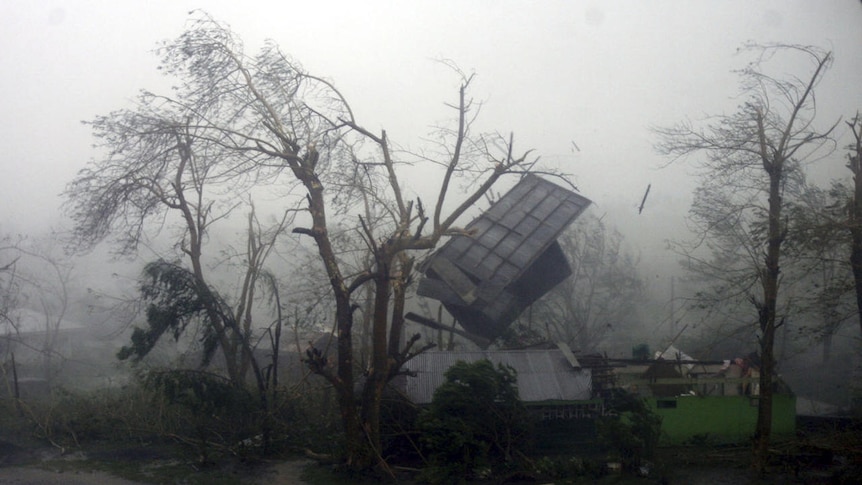 Almost 5,000 people displaced by the typhoon remain in evacuation centres.