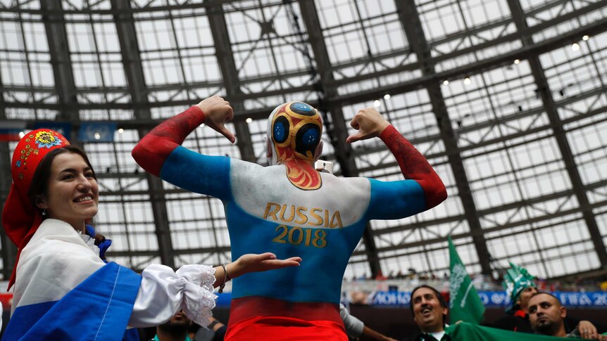 Fan cheers at World Cup opening ceremony