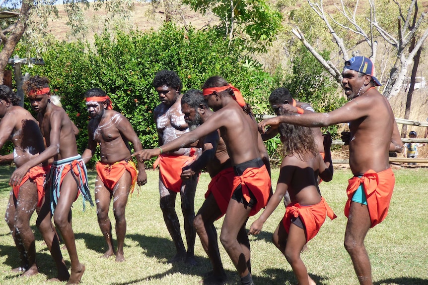 Miriwoong dancers perform at Argyle Homestead.