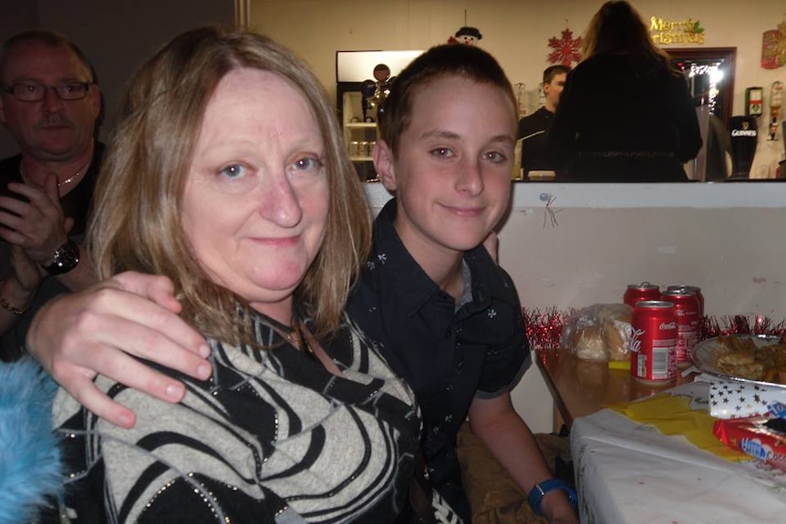 Dawn Weldon and her son Josh at a family gathering