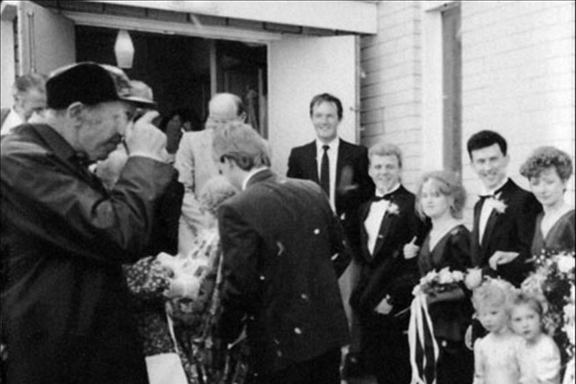 Victorian man Wal Richards photographs Helen Wiseman and Robert Dalton's wedding in 1989.