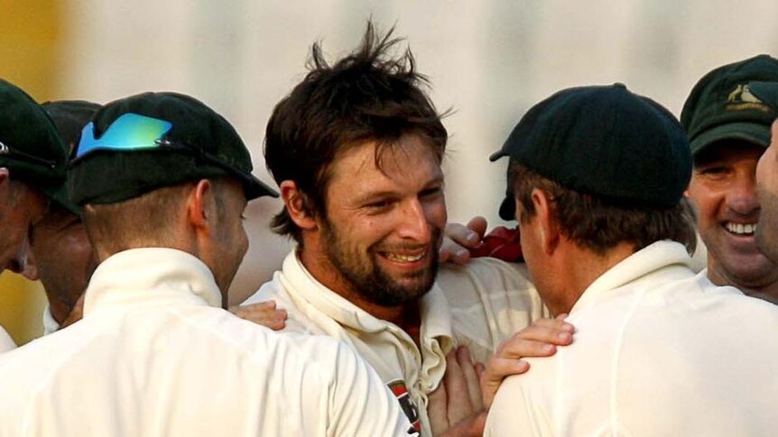 Hilfenhaus shares the love after taking wicket
