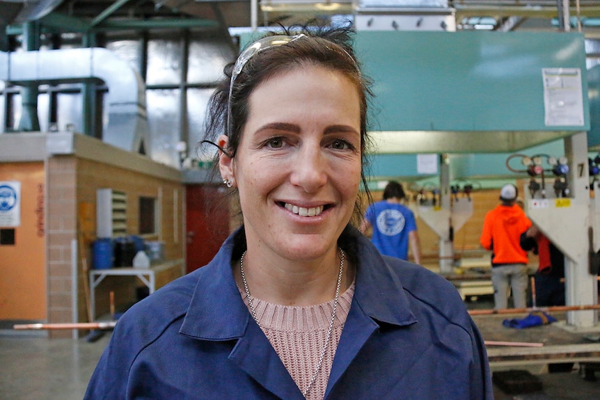 Plumbing teacher Elissa Pirotta at the Canberra Institute of Technology.