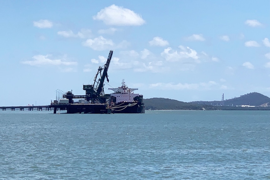 Ship at Gladstone Harbour in central Queensland.