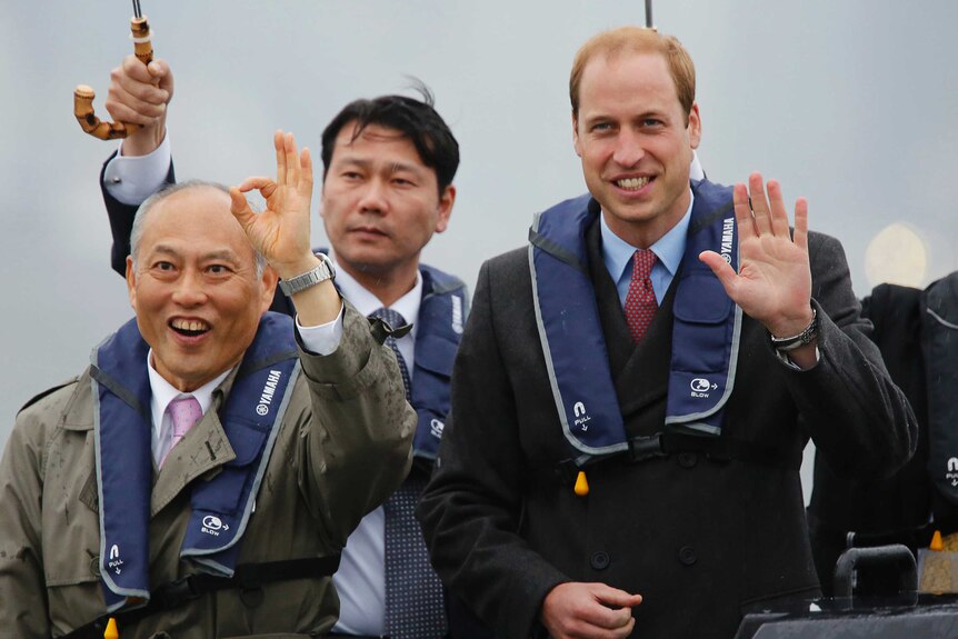 Prince William and Tokyo governor Yoichi Masuzoe