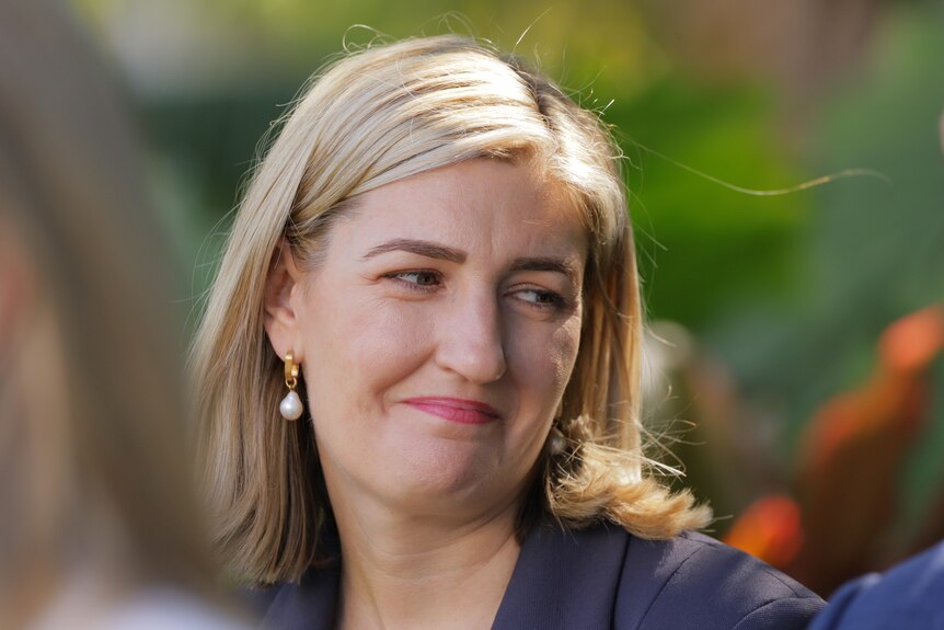 A close-up of Queensland health minister Shannon Fentiman smiling