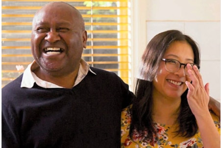 Image of John Harding, a Meriam/Gu-Gu Yimider playwright and activist, and his partner Tara Newen.