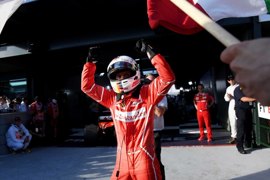 Sebastian Vettel after winning the Australian Grand Prix