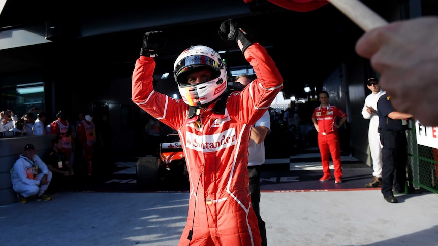 Sebastian Vettel after winning the Australian Grand Prix