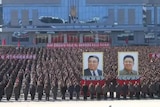 North Korean's rally in support of mobiliation.