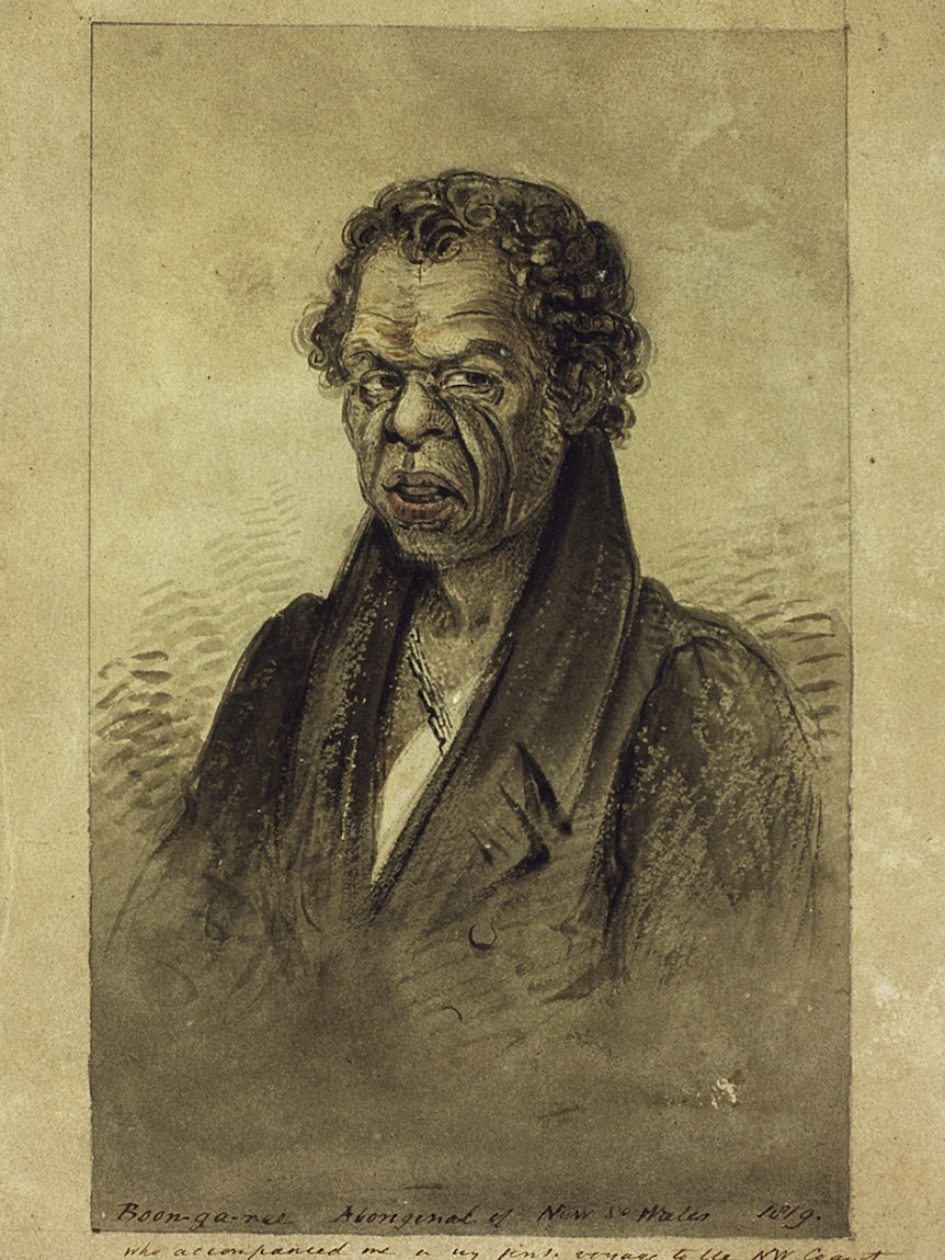 A sketch of Bungaree, an Indigenous man.