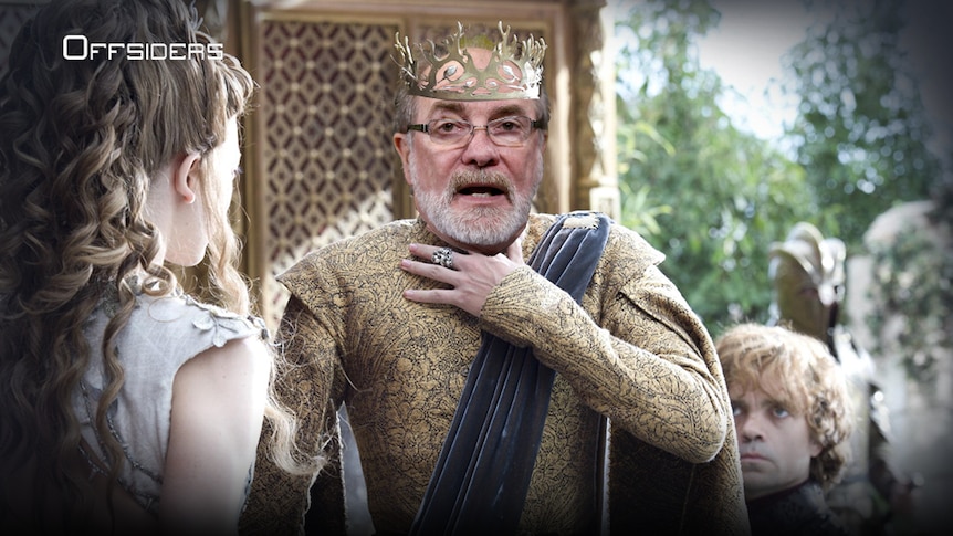 Former Australian Rugby League Commission chairman John Grant pictured as Games of Thrones character Joffrey Baratheon.