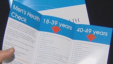 Men's health check leaflet.