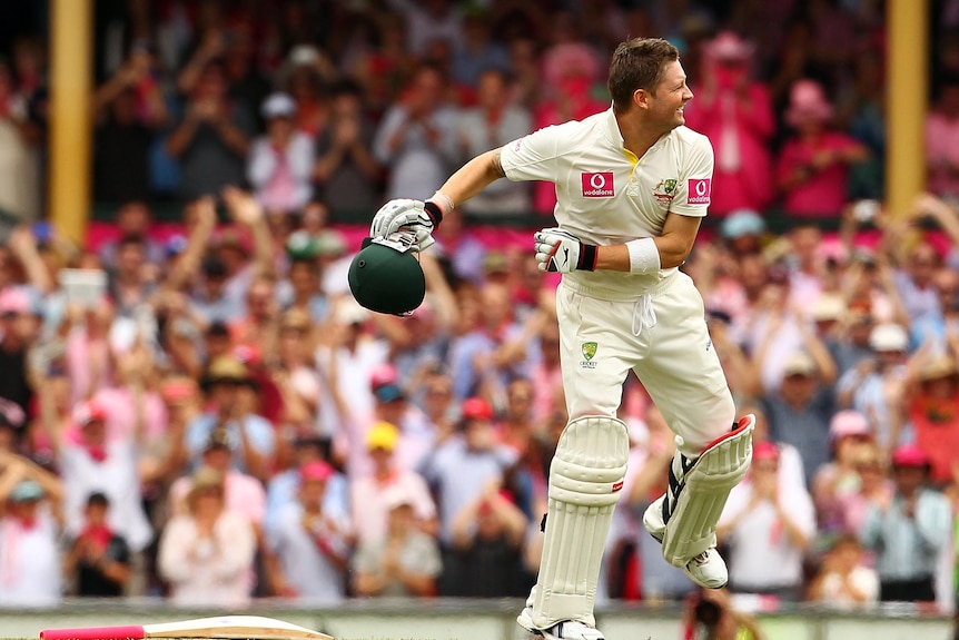 Clarke drops bat and celebrates 300