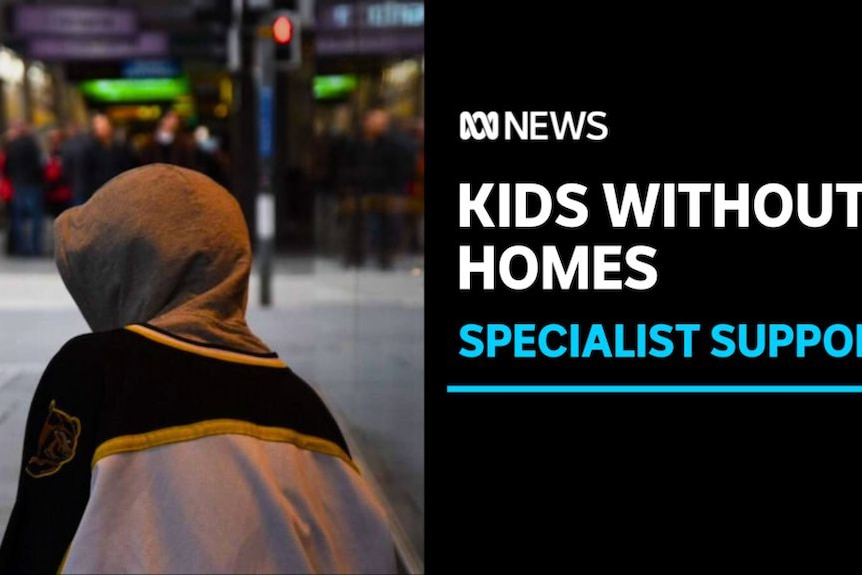 Kids Without Homes, Specialist Support: A child sits in a city scape.