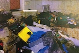 Police evidence photo of the house that the prosecution described as "covered in squalor".
