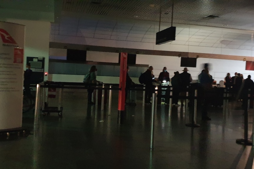 A dark terminal at an airport