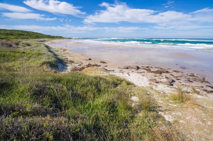 Racecourse Beach at Bawley Point offers spectacular views.