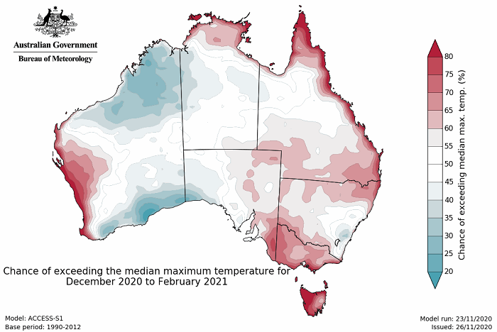 Map of Aus whites and blues through the centre but red around the edge.