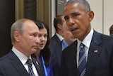 Barack Obama and Vladamir Putin speak at the G20 summit in Hangzhou