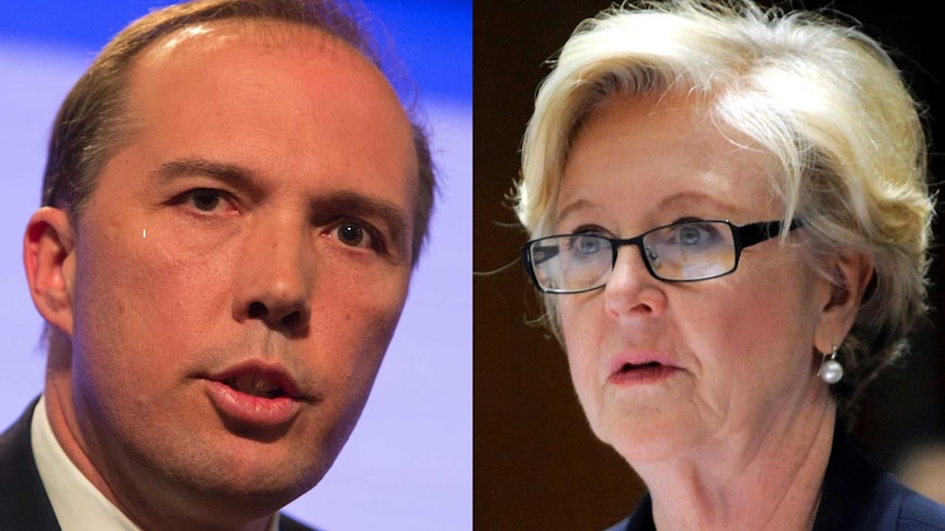 Peter Dutton and Gillian Triggs