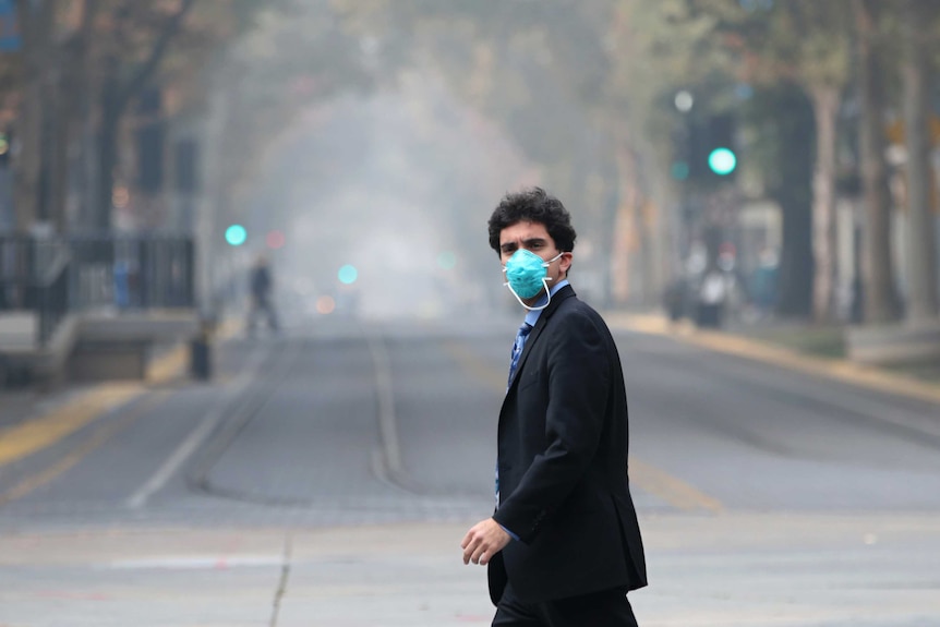 A man wearing a mask in Sacramento California