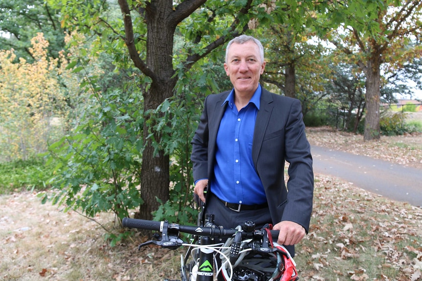 John Armstrong, Executive Officer of Pedal Power ACT on a bike path near Lyneham.