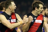 Jobe Watson celebrates goal against West Coast