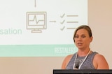 Dr Felicity Millman presents her tech-start up business RestAlert at the annual Unearthed program