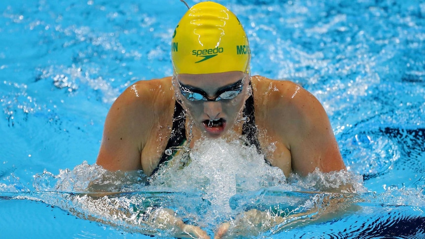 Taylor McKeown competes in the women's 200m breaststroke final.