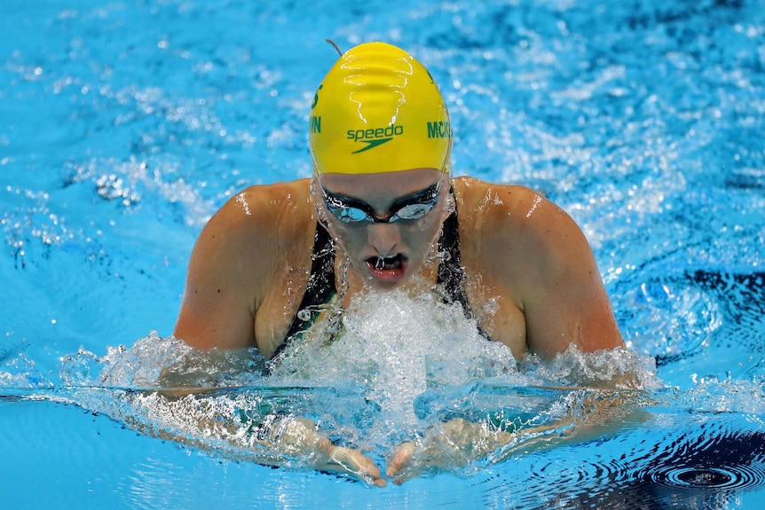 Taylor McKeown competes in the women's 200m breaststroke final.