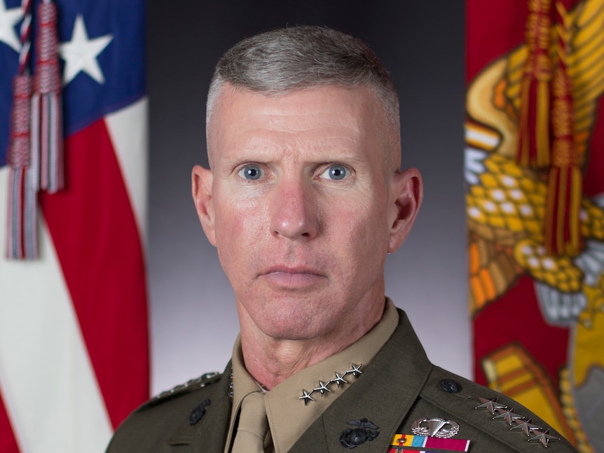 A portrait of General Eric Smith, in which he wears military uniform and medals.