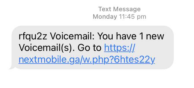 a screenshot of a scam text